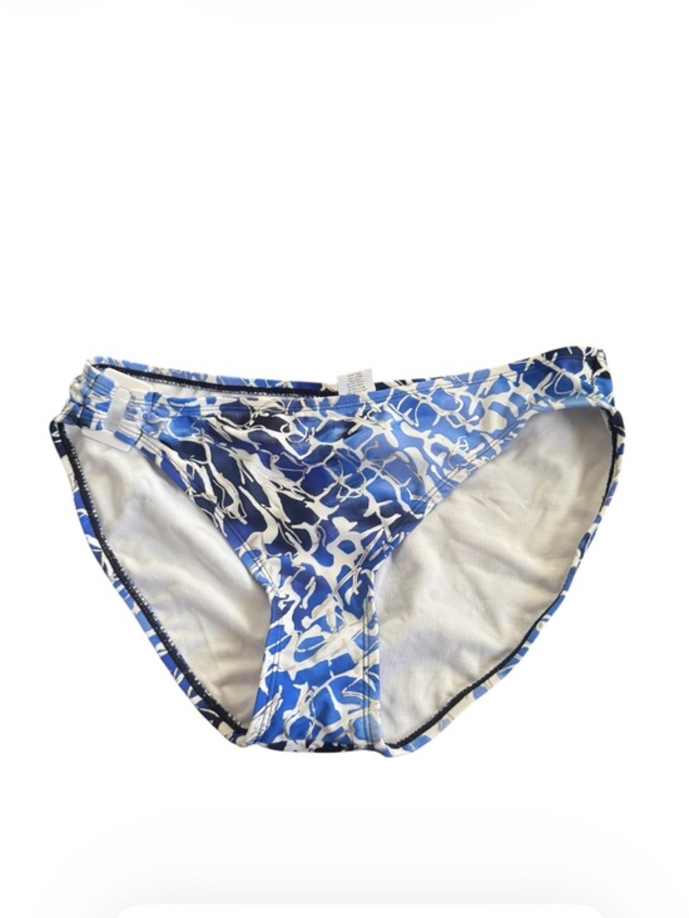 SIMPLY SWIM blue/silver abstract print side cut out bikini bottoms size 12